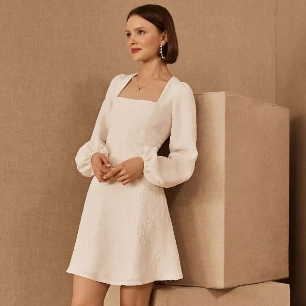 BHLDN Sachin + Babi Rhinebeck Mini Dress, Ivory, Size 2